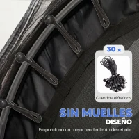 HOMCOM Trampolín para Niños de +3 Años Ø163 cm con Red de Seguridad y Marco de Acero Carga 50 kg para Interior y Exterior Negro(m-4)
