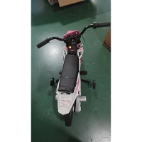 AIYAPLAY Kids Electric Motorcycle, 12V Ride On Motorbike with Training Wheels, Soft Start, Suspension, Music for 3–6 Years, Pink(m-15)