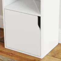 HOMCOM Boekenkast met 2 lades, smalle boekenkast met 3 open schappen, voor kantoor of slaapkamer, 30x24x158 cm, wit(m-13)