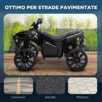 AIYAPLAY Quad Elettrico per Bambini ATV con Batteria Ricaricabile 6V, Fari LED e Musica, Età 18-56 Mesi, Nero(m-4)