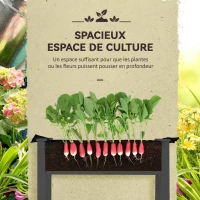 Outsunny Potager sur Pieds surélevé avec bâche Jardinière surélevée potager volume 104 L avec Trous de Drainage, Tissu non tissé(m-7)