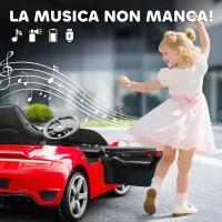 AIYAPLAY Macchina per Bambini 3-5 Anni con Licenza Ufficiale RUF GT, Telecomando, Cintura di Sicurezza e Musica, Rosso(m-7)