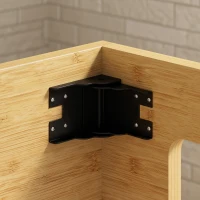 HOMCOM Inklapbare toiletkruk van bamboe, antislip WC-kruk voor volwassenen, eiken(m-10)
