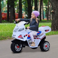 HOMCOM Moto Scooter électrique pour Enfants modèle Policier Fonctions sirène et gyrophare à partir de 3 Ans(m-9)