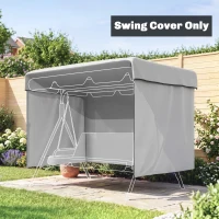 Outsunny Funda Protectora Impermeable para Balancín de Jardín 3 Plazas con Cremallera Antipolvo y Antiviento 215x155x150 cm(m-2)