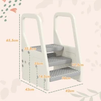 AIYAPLAY Taburete para Niños Ajustable de 2 a 3 Peldaños Torre de Aprendizaje Escalera para Niños de 2-5 Años Gris(m-3)