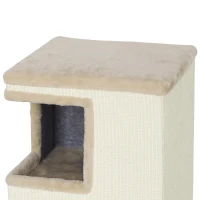 PawHut Krabton met 3 niveaus voor binnen, halfgesloten kattenhuis met kraboppervlak rondom en 2 kattenholtes(m-13)