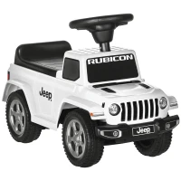 AIYAPLAY Porteur trotteur enfants voiture licence jeep 18-36 mois coffre - 63,5 x 29 x 42 cm blanc(m-1)