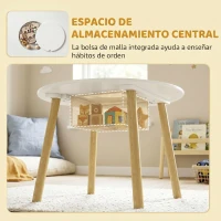 AIYAPLAY Mesa Infantil con 2 Sillas con Bolsa de Malla Tema de Nube para Niños y Niñas de 3-6 Años para Guardería Aulas Blanco(m-5)