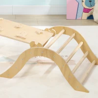 AIYAPLAY Escalada para Niños de 18-48 Meses 8 en 1 con Rampa Escalera de Arco y Bolsa de Arena 175x59,5x60 cm Natural(m-8)