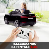 HOMCOM Macchina Elettrica per Bambini 12V con Telecomando, Velocità 3-8km/h, Luci e Musica, Età 3-5 Anni, Nero(m-5)