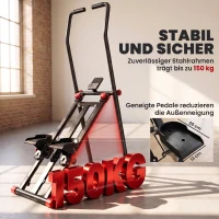 SPORTNOW Treppenstepper für Zuhause, klappbarer Vertical Climber mit 3 Widerstandsstufen, verstellbarem Lenker und LCD-Monitor(m-7)