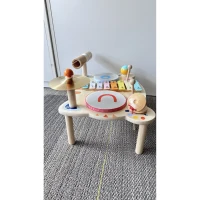 AIYAPLAY Instrumentos Musicais para Crianças 1,5-6 Anos, Conjunto de Instrumentos de Percussão com Xilofone, 2 Tambores, Cor de madeira(m-4)