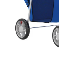 PawHut Dog Pram, Pet Stroller with Reflective Strips, Foldable Cat Stroller with 360° Swivel Wheels, Blue(m-11)