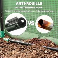 Outsunny Mini Serre de Jardin Serre à tomates mini serre tunnel toit pointu1,8L x 0,9l x 0,7H m métal thermolaqué PE Haute densité fenêtre moustiquaire intégrées Vert(m-7)