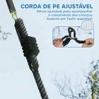 AIYAPLAY Baloiço Ninho Infantil Ø120 cm Altura Ajustável Baloiço Redondo para Bebés para Árvores para 4 Crianças de 3 a 8 Anos Multicolor(m-6)
