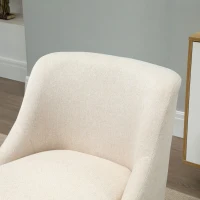 HOMCOM Fauteuil Scandinave Confortable pour Salon et Chambre, Pieds en Bois Massif, Revêtement en Tissu Lin, Beige(m-9)