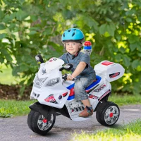 HOMCOM Moto Elettrica per Bambini da 3-5 Anni Motorino Elettrico Giocattolo 3 Ruote con Musica, Velocità 3KM/h, Luci 112×51×72.5cm(m-2)