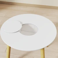 AIYAPLAY Ensemble 1 table ronde, 2 chaises pour enfant 3 pièces, dossier en forme d'ours, activités, bricolage, repas, 3-6 ans(m-13)