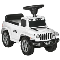 AIYAPLAY Porteur trotteur enfants voiture licence jeep 18-36 mois coffre - 63,5 x 29 x 42 cm blanc(m-12)