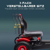 HOMCOM Kinder-skelter met handrem, verstelbare stoel en vooruit/achteruit, tot 50 kg, voor 5-12 jaar, rood(m-4)