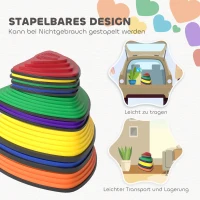 AIYAPLAY 9-delige Trittsteinen, antislip ontwerp, voor binnen & buiten, stapelbaar, Kleurrijk(m-6)