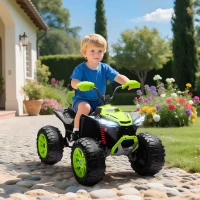 AIYAPLAY Quad Eléctrico para Niños de 3-8 Años 24V con 2 Motores Velocidad hasta 6,5 km/h Ruedas con Suspensión Verde(m-10)