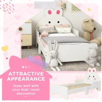 ZONEKIZ Wooden Kids Bedroom Furniture Set with Kids Dressing Table, Stool, Bed, for 3-6 Years, Bunny-Design(m-5)