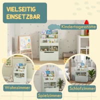 HOMCOM Kinderrek met Lade, Boekenrek met Vakken, 60 x 29,9 x 90 cm, Groen(m-7)