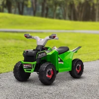 HOMCOM Quad Eléctrico para Niños de 18-36 Meses con Avance y Retroceso Velocidad de 2,5 km/h 70x41,5x48,5 cm Verde(m-10)