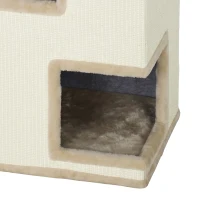 PawHut Krabton met 3 niveaus voor binnen, halfgesloten kattenhuis met kraboppervlak rondom en 2 kattenholtes(m-12)