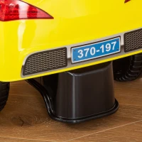 HOMCOM Macchinina per Bambini Cavalcabile con Volante, Fari e Musiche Integrate, Macchina per Bambini in PP e Metallo, 63.5x28x36 cm, Giallo(m-8)