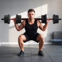 HOMCOM 2-in-1 Halterset 20 kg - Verstelbare Dumbbells en Halter voor Professionele Krachttraining - Zwart(m-2)
