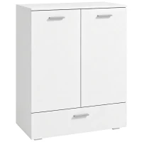 HOMCOM Aparador moderno, armário de armazenamento independente com gaveta e prateleira ajustável, Branco(m-1)