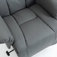 HOMCOM Relaxstoel met ligfunctie, lederlook, voetensteun, tot 120 kg, 78 x 80 x 109 cm, grijs(m-12)