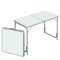 HOMCOM Table de Camping Reception Pliante Portable Pique-Nique Buffet en Aluminium(m-1)