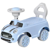 AIYAPLAY Loopauto voor Kinderen, Anti-Kantelbeveiliging, Rugleuning, Toeter, Antislipzitting, Lichtblauw(m-1)