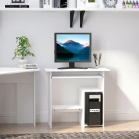 HomCom birou ergonomic, 80x45x75cm, PAL/metal, alb | AOSOM RO(m-7)