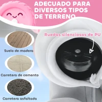 AIYAPLAY Elefante Eléctrico con Música Batería 6V Tacto Suave Ruedas Silenciosas de PU Marcha Adelante Gris(m-6)