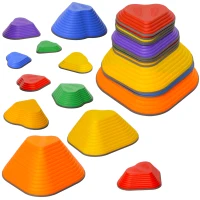 AIYAPLAY Balans-Stappstenen, 11-delig Set, Stapelbaar & Licht, Antislip, Voor Binnen/Buiten(m-1)