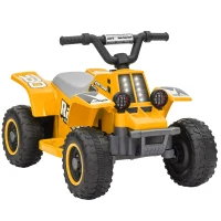 AIYAPLAY 6V Electric Quad Bike for Kids, Ride On ATV w/ Forward/Reverse, Headlights, for Ages 18-36 Months, Yellow(m-1)