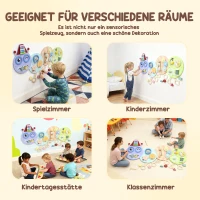 AIYAPLAY 7-in-1 wandspel, xylofoon, tandwielen, rupsontwerp, MDF, 108 cm, kleurrijk(m-7)