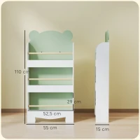 AIYAPLAY Bibliothèque pour enfant, rangement livre enfant 3 niveaux pour salle de jeux, chambre d'enfant, vert(m-3)