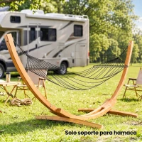 Outsunny Soporte para Hamaca de Madera 325x120x118 cm Estructura para Hamaca Carga Máx. 120 kg para Jardín Terraza Interiores y Exteriores Natural(m-8)
