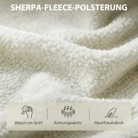 HOMCOM Fauteuil Loungestoel Relaxfauteuil met Sherpa-fleece, metalen poten in houtlook gestoffeerde stoel 67 x 67 x 71 cm Crèmewit(m-6)