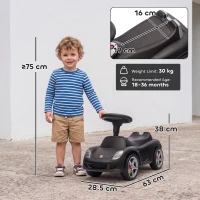 AIYAPLAY Ride on Car, Porsche Licensed Toddler Push Car with Horn, Headlights, Sound and Steering Wheel for 18-36 Months, Matte Black(m-3)