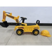 AIYAPLAY Escavadora Sem Pedais com Capacete de Segurança, Buzina e Braço Escavador, 1-4 Anos, Amarela(m-10)