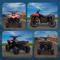 AIYAPLAY Quad Eléctrico para Niños 6 V Quad para Niños de 18 a 56 Meses Velocidad hasta 3 km/h Faros y Música 70x42x45 cm Rojo(m-8)
