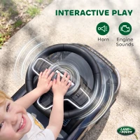 AIYAPLAY Land Rover Licensed Toddler Ride on Car with Horn, Engine Sounds, Under-Seat Storage, for 18-36 Months, Black(m-5)