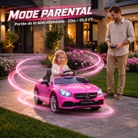 AIYAPLAY Macchina Elettrica per Bambini 3-6 Anni con Luci LED, Effetti Sonori e Telecomando, 107x62.5x44 cm, Rosa(m-5)